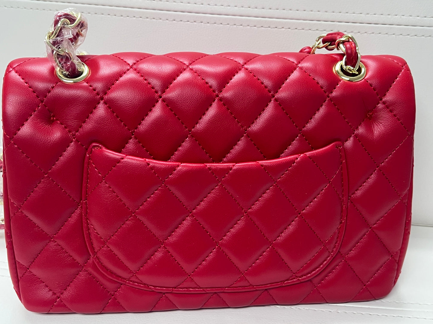 Red Classic Flap Handbag