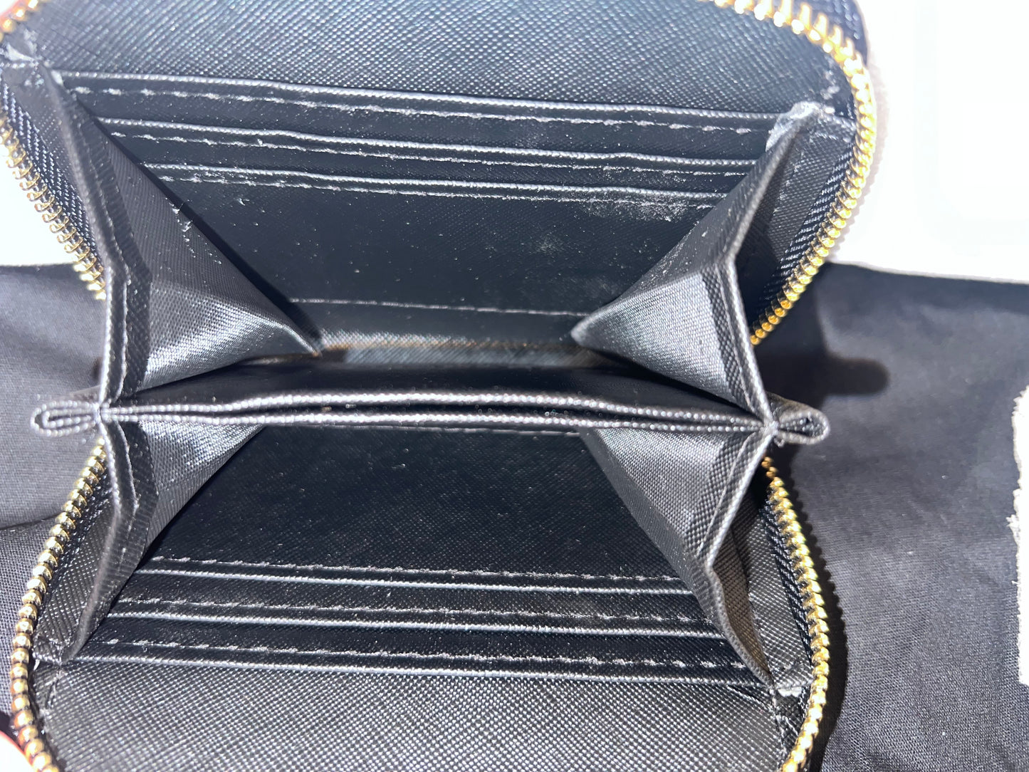 Quilted Wallet with Gold Logo & Gold Studs
