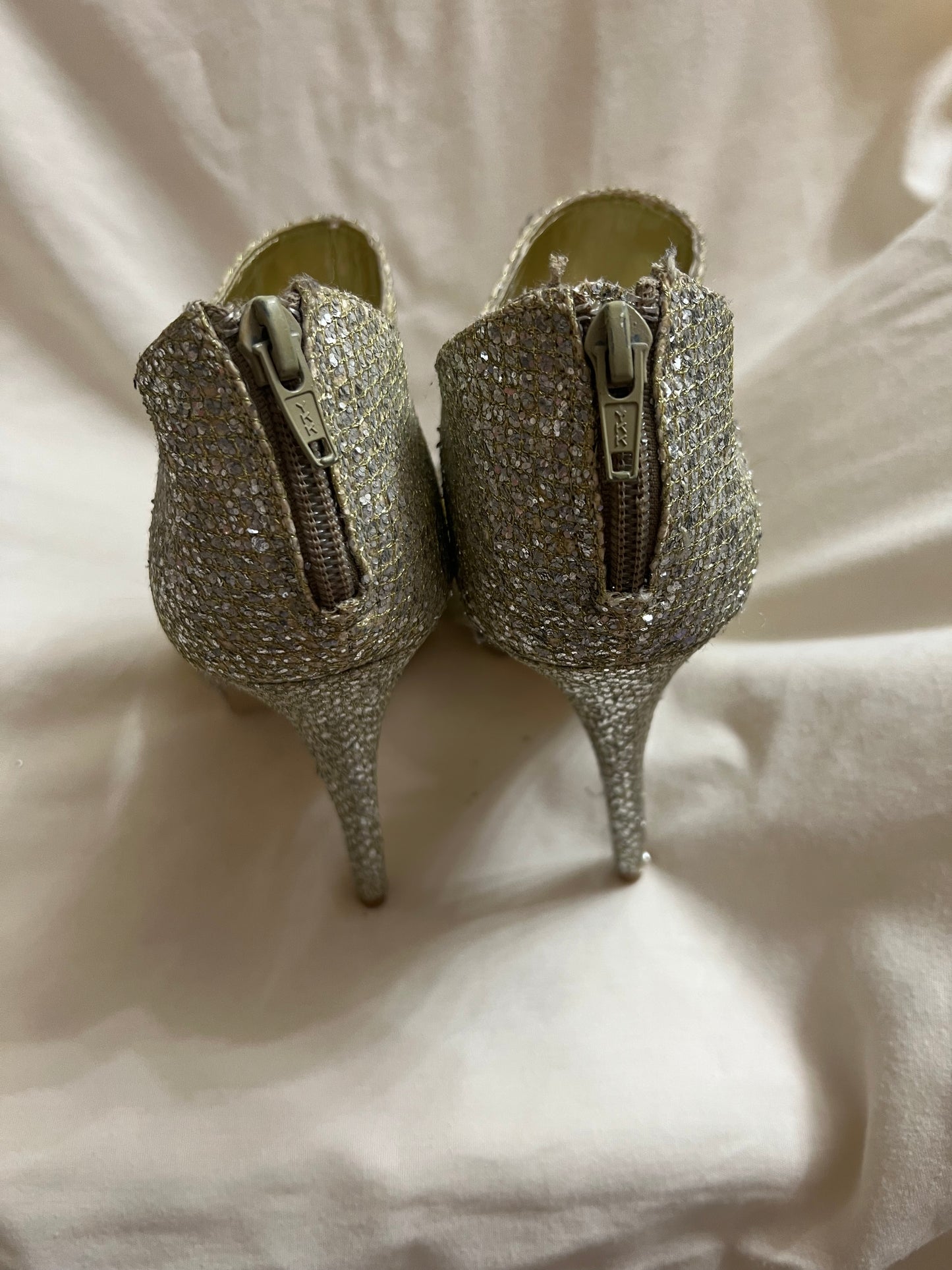 Sofia Vergara Gold Glitter Boot Heels