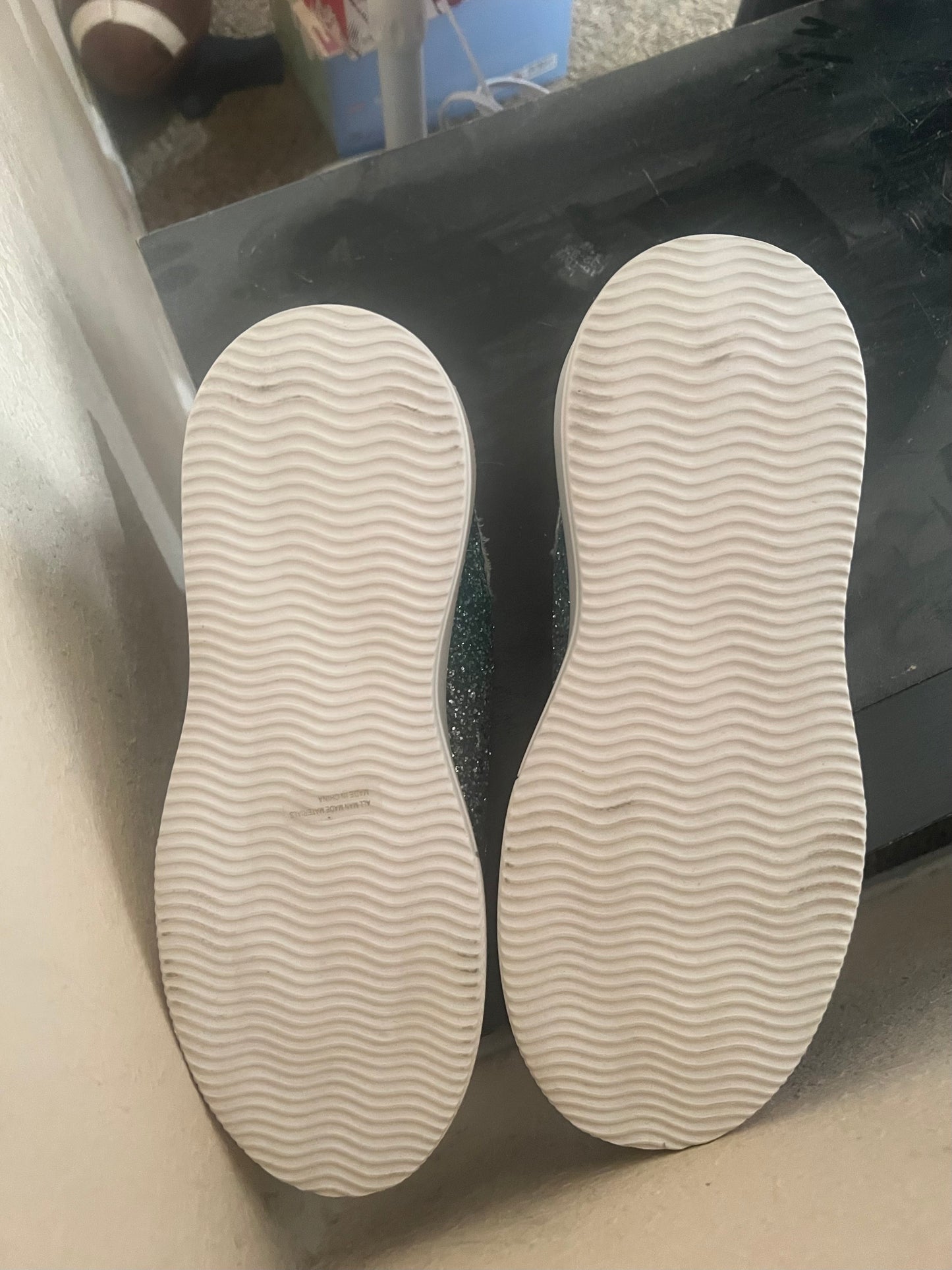 Turquoise/Silver Glitter Sneakers-Women's Size 8.5