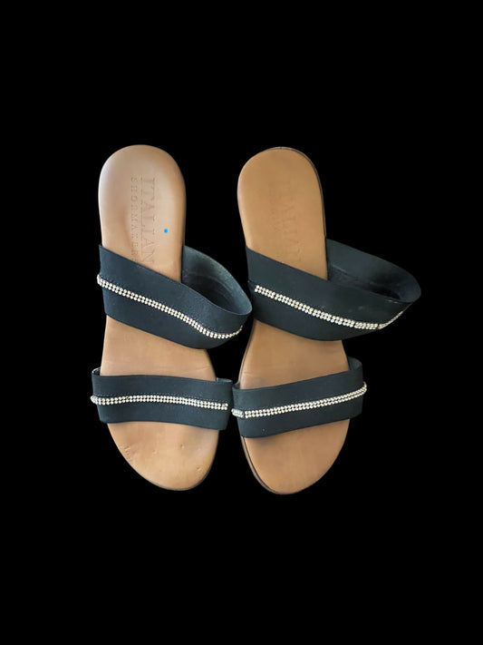 Italian Shoemakers Black Slip-On Sandals Size 8