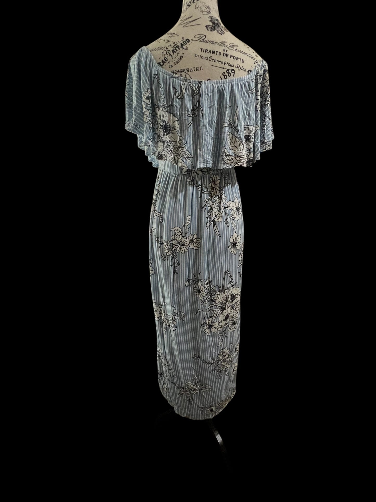 Women's Light Blue Dress with White Flowers