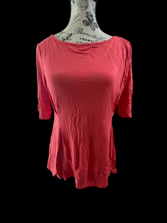 Coral Quarter-Sleeve Top