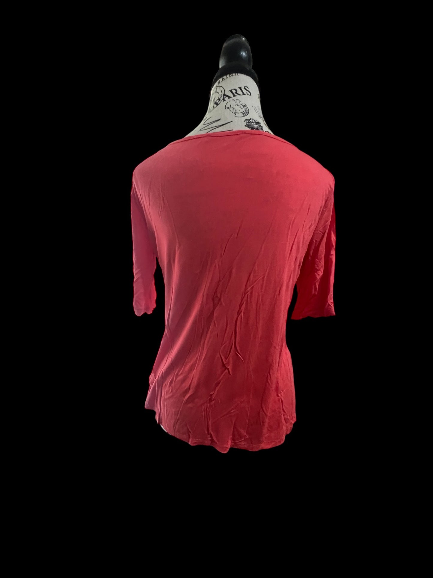 Coral Quarter-Sleeve Top