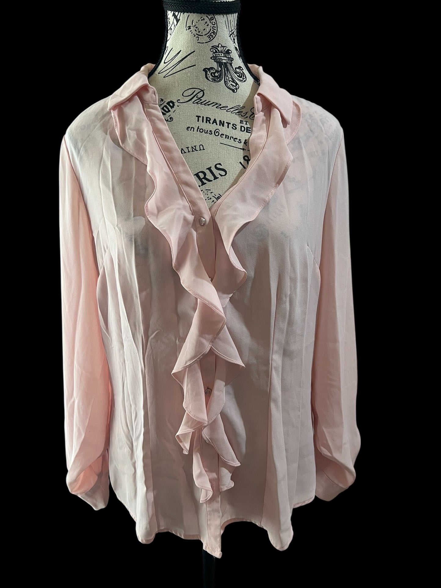 Baby Pink Button Down Top-Size Medium
