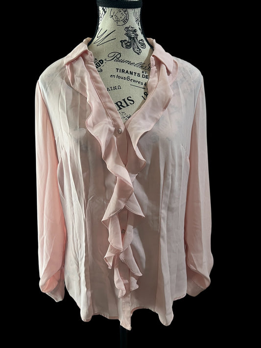 Baby Pink Button Down Top-Size Medium