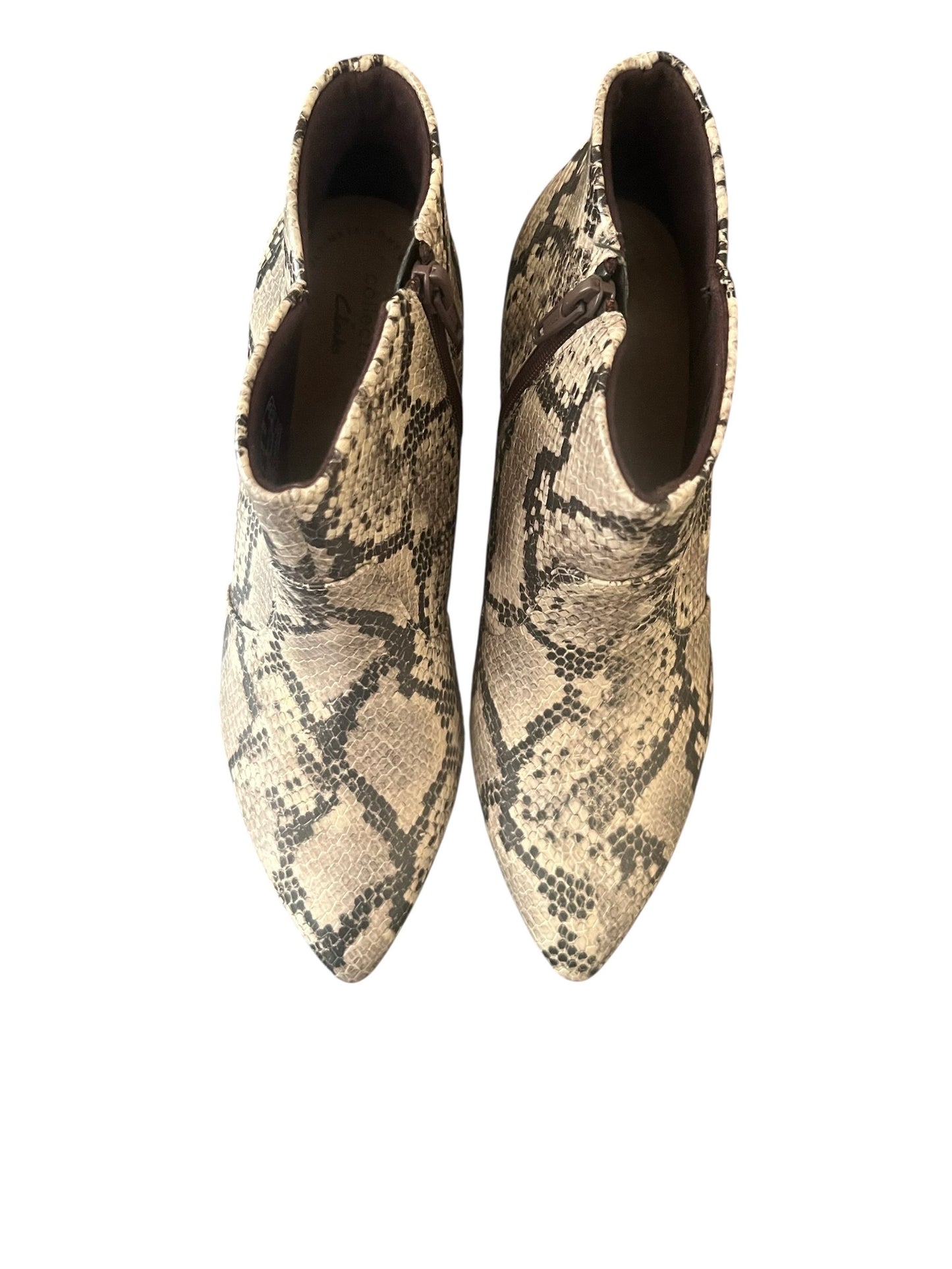 Clark's Collection Snakeskin Booties-Size 6.5 Women's