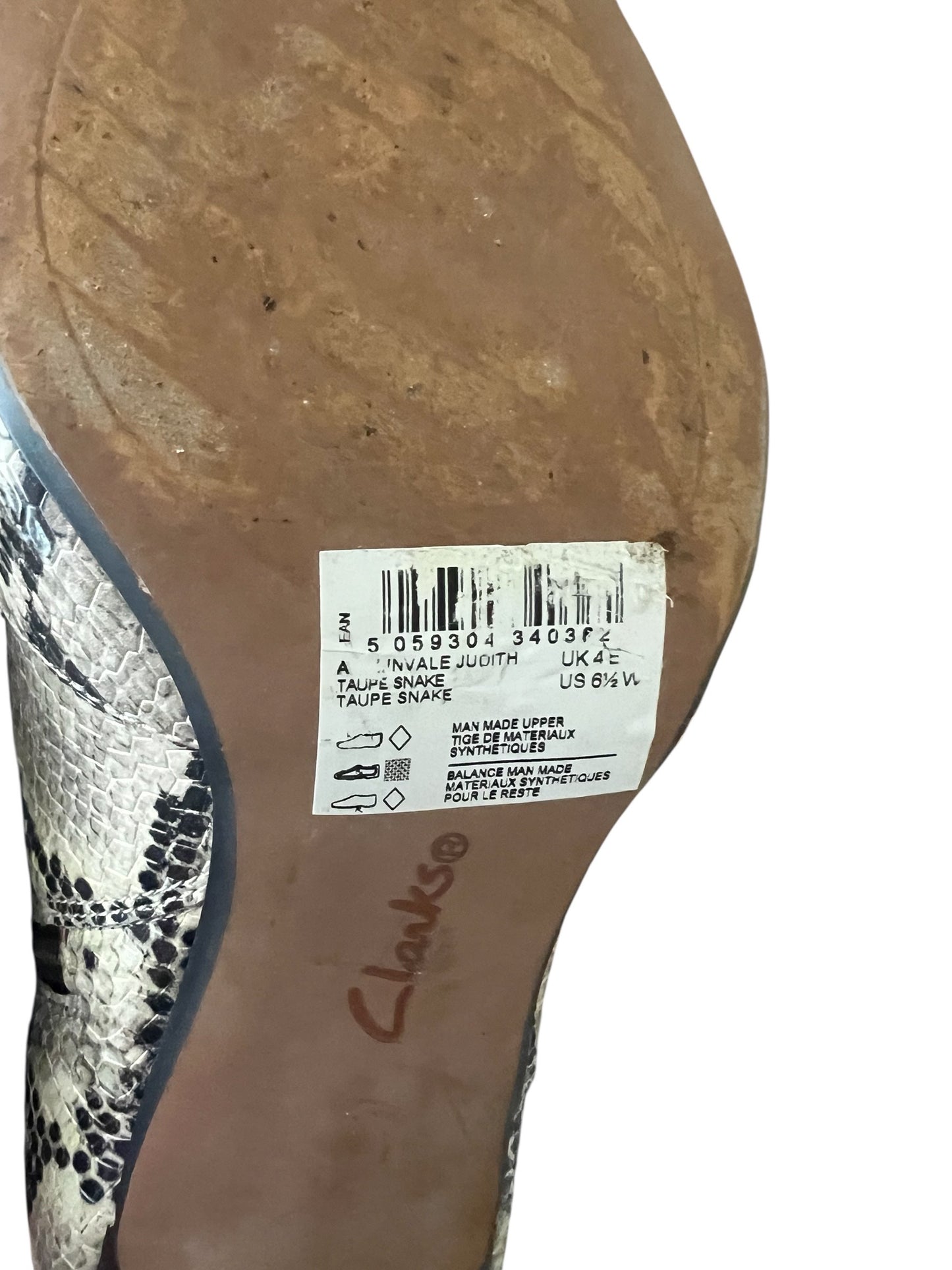 Clark's Collection Snakeskin Booties-Size 6.5 Women's