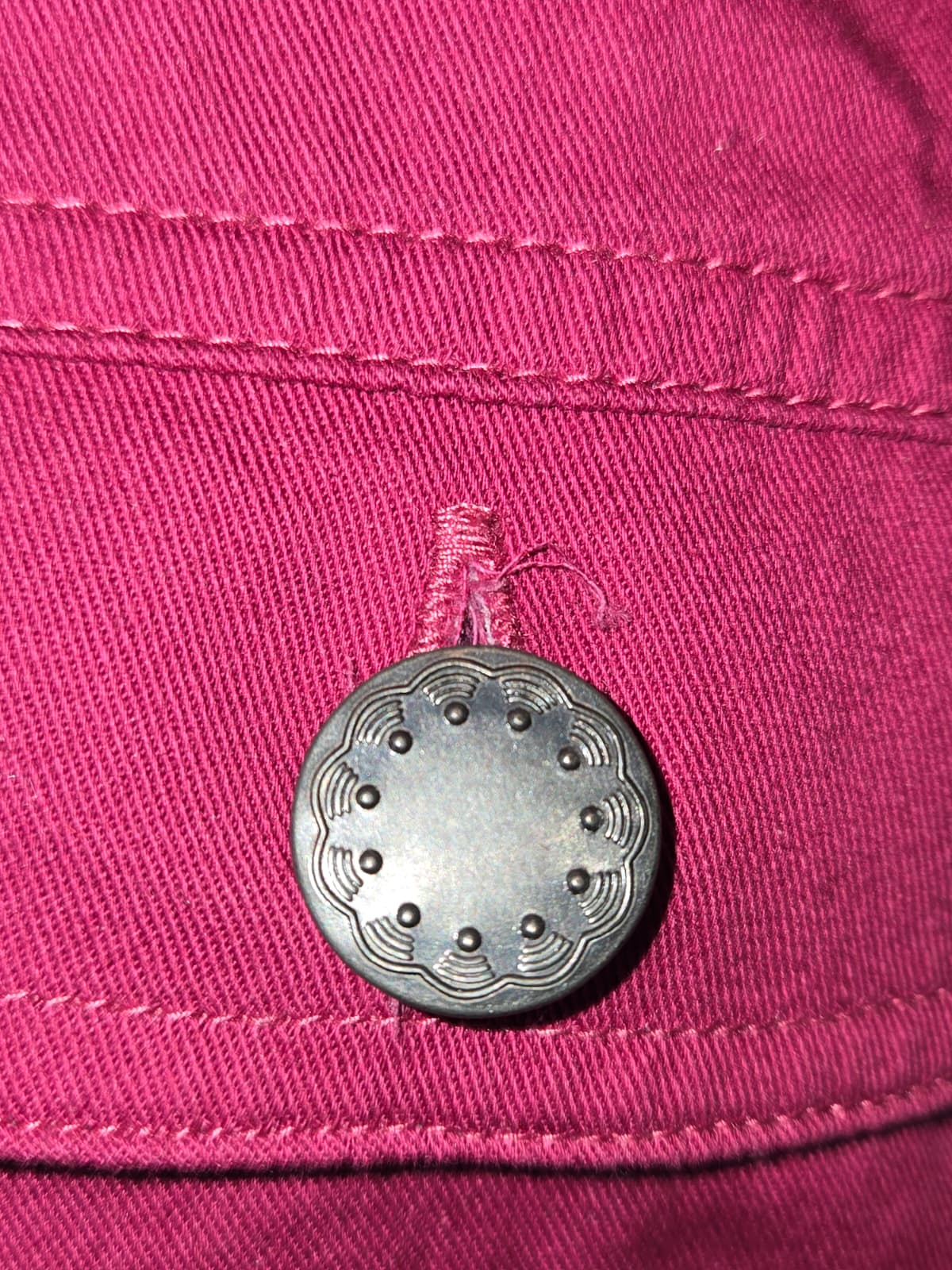 Christopher & Banks Women's Large Pink 100% Cotton Button Front Utility Jacket
