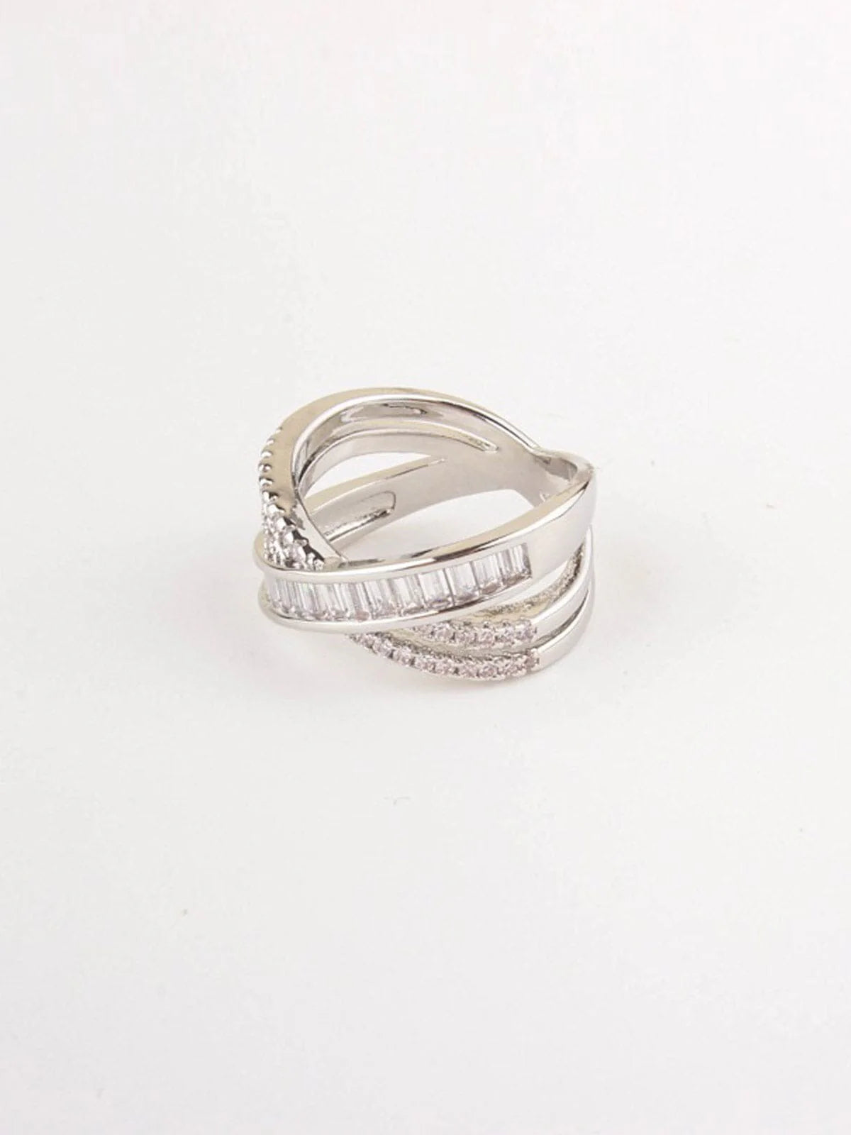 White Gold Plated Stone Ring