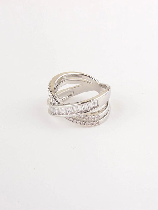 White Gold Plated Stone Ring