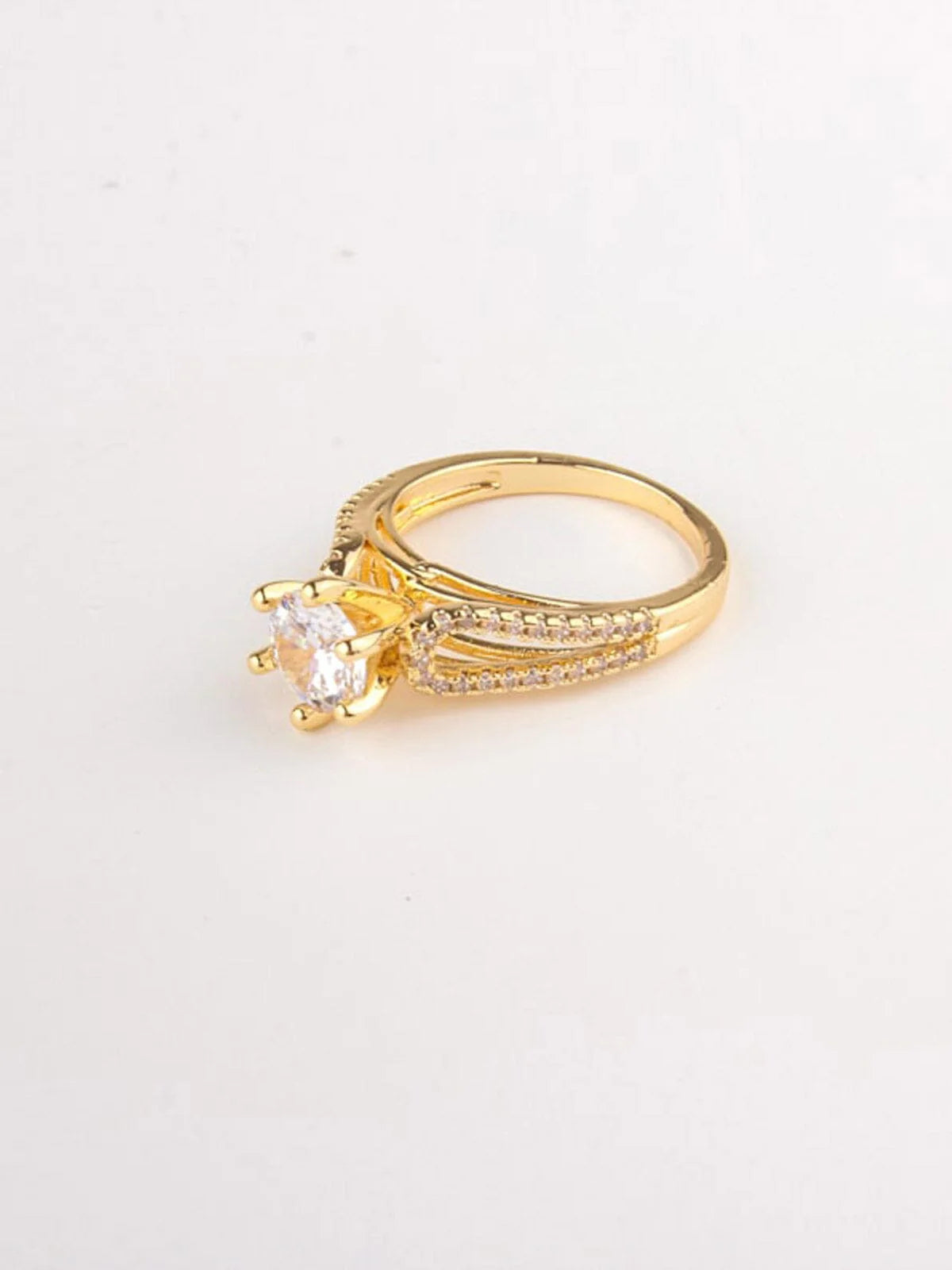 Gold Plated Single Stone Ring
