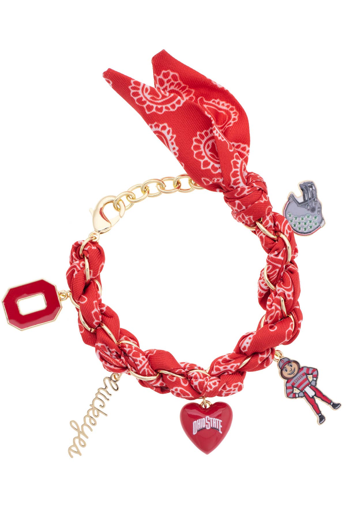 Ohio State Buckeyes Bandana Charm Bracelet