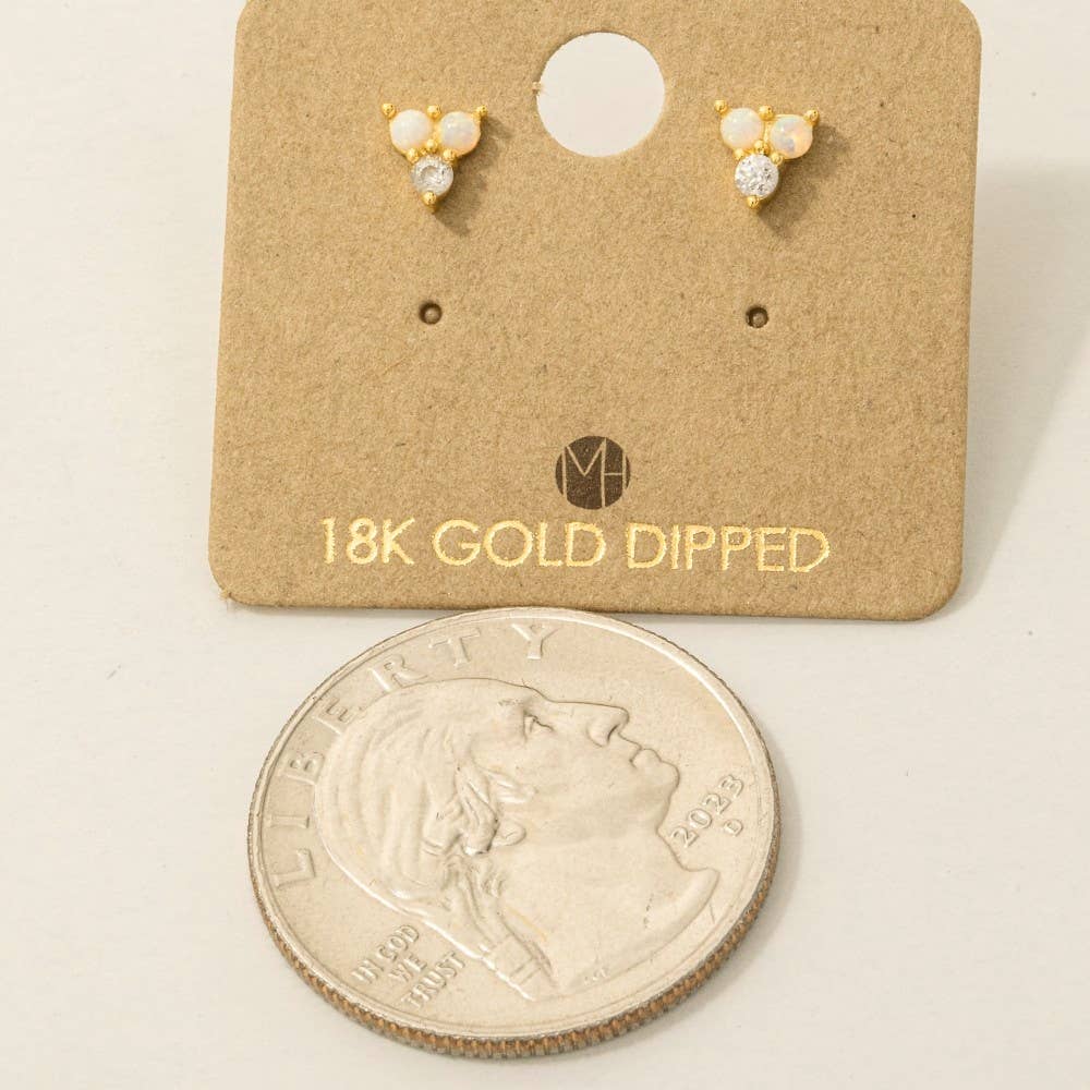 Mini Triple Opal Stud Earrings