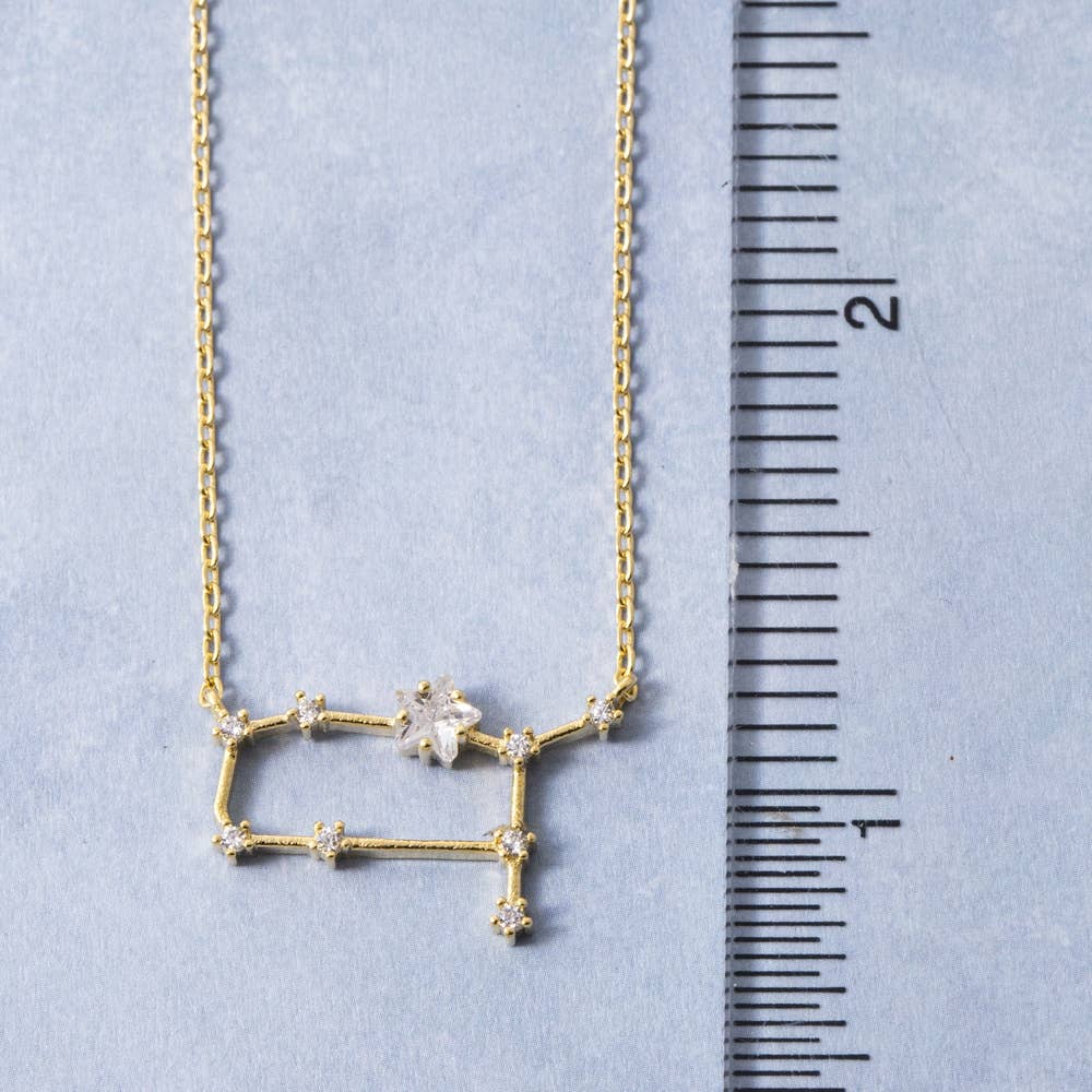 14K Gold Dipped Gemini Constellation Necklace