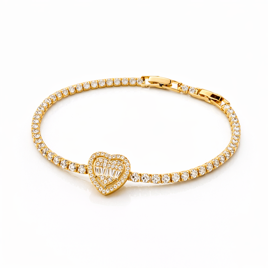 Stainless Steel Heart Bracelet – Gold & Silver