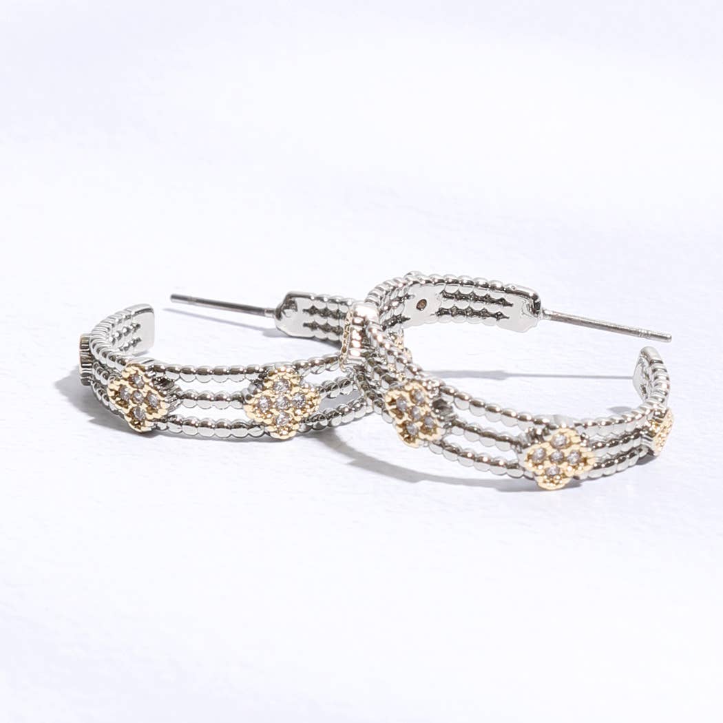 Mini Clover Layer Hoop Earrings