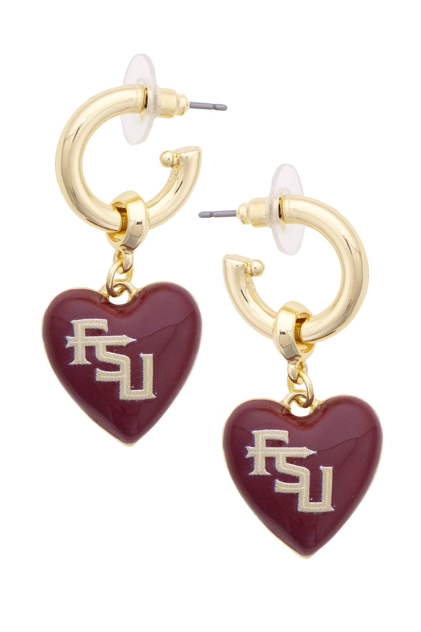 Florida State Seminoles Heart Drop Earrings