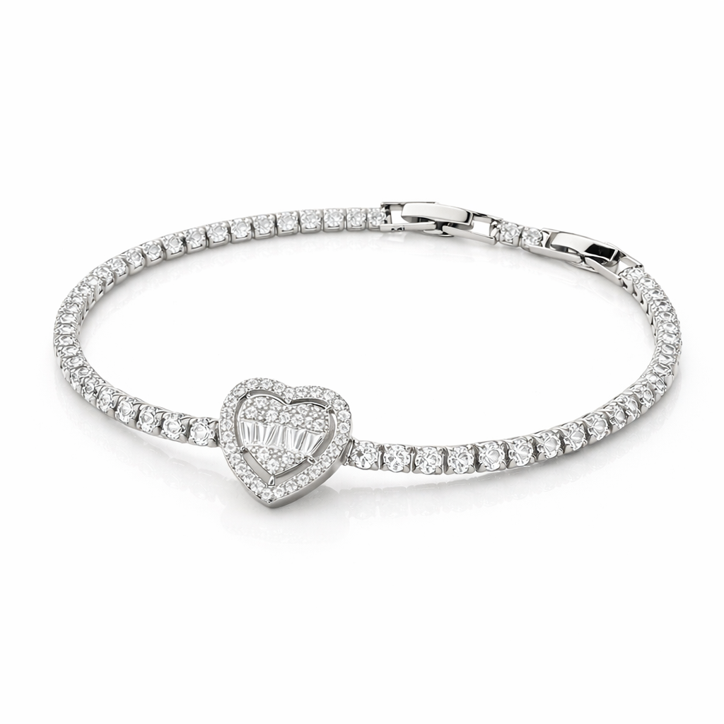 Stainless Steel Heart Bracelet – Gold & Silver