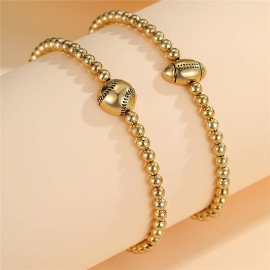 GAME DAY FOOTBALL BASEBALL BALL CHAIN BRACELET