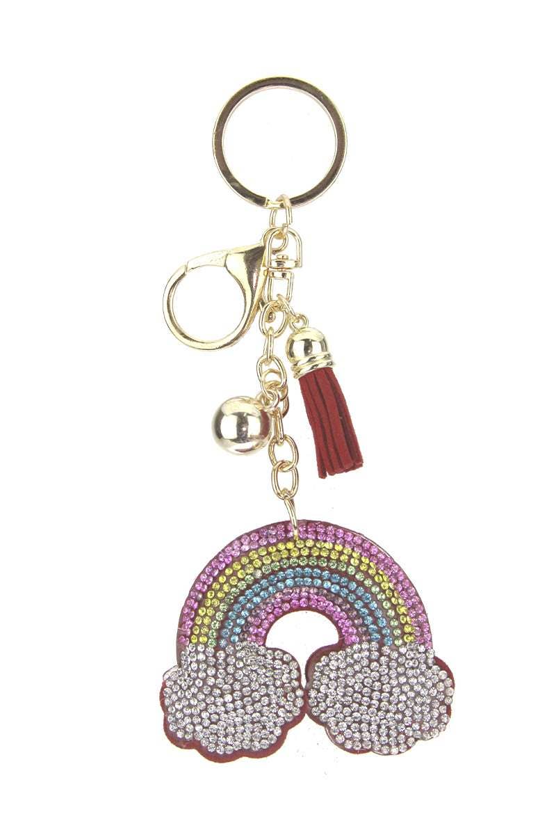 RHINESTONE RAINBOW CLOUD KEY CHAIN