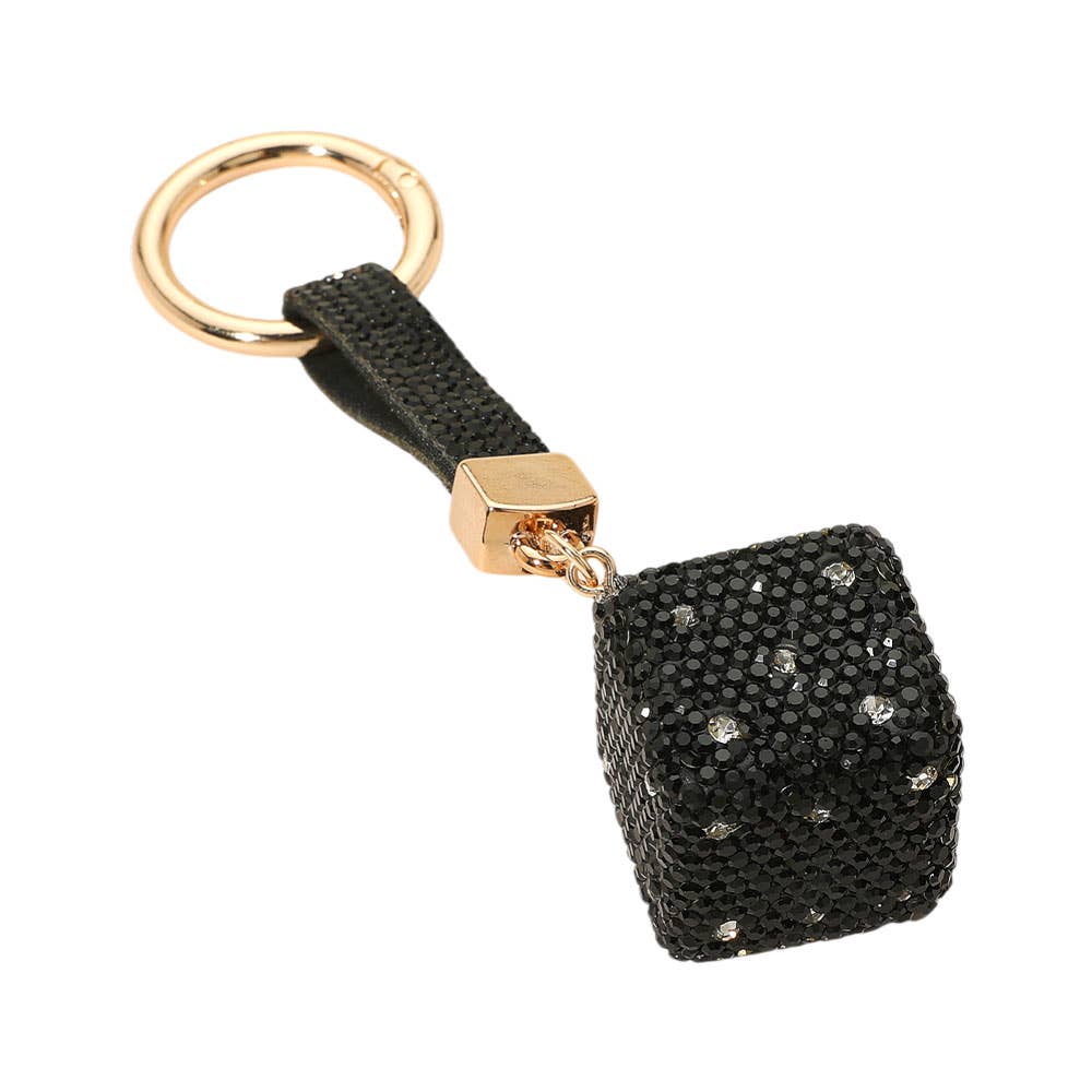 Bling Studded Dice Keychain / Bag Charm
