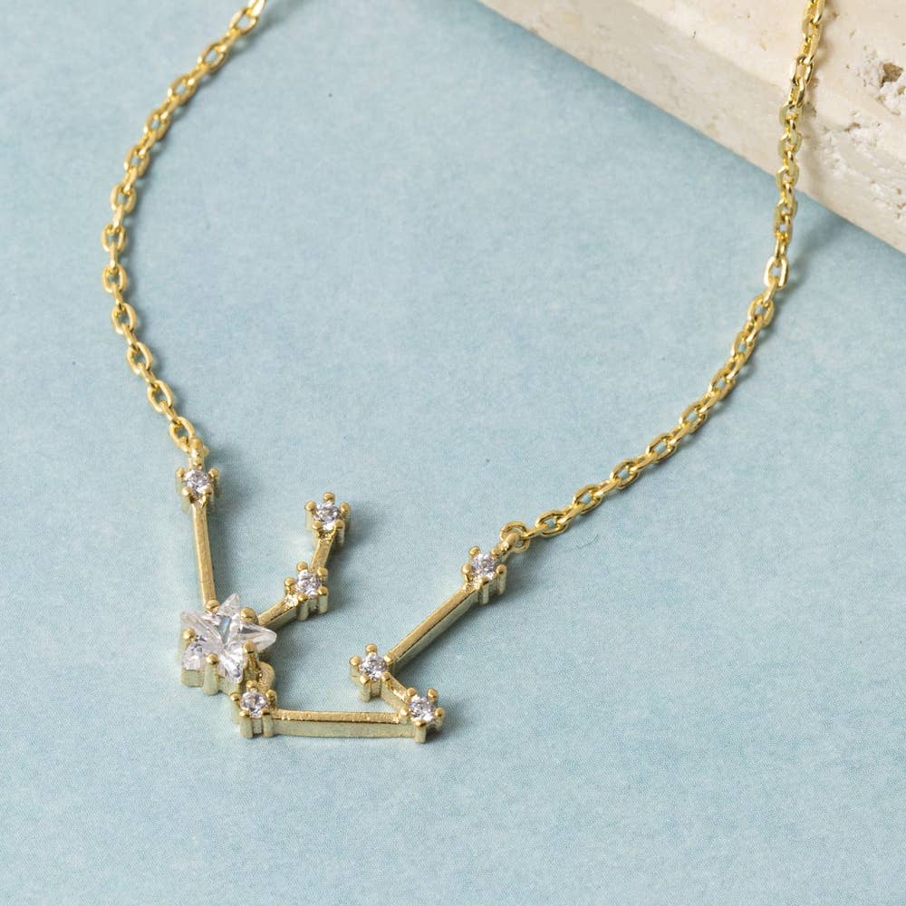 14K Gold Dipped Aquarius Constellation Necklace