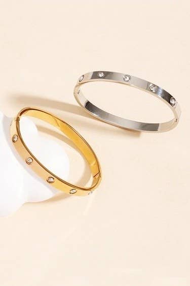 18K NON-TARNISH WATERPROOF STAINLESS STEEL BANGLE