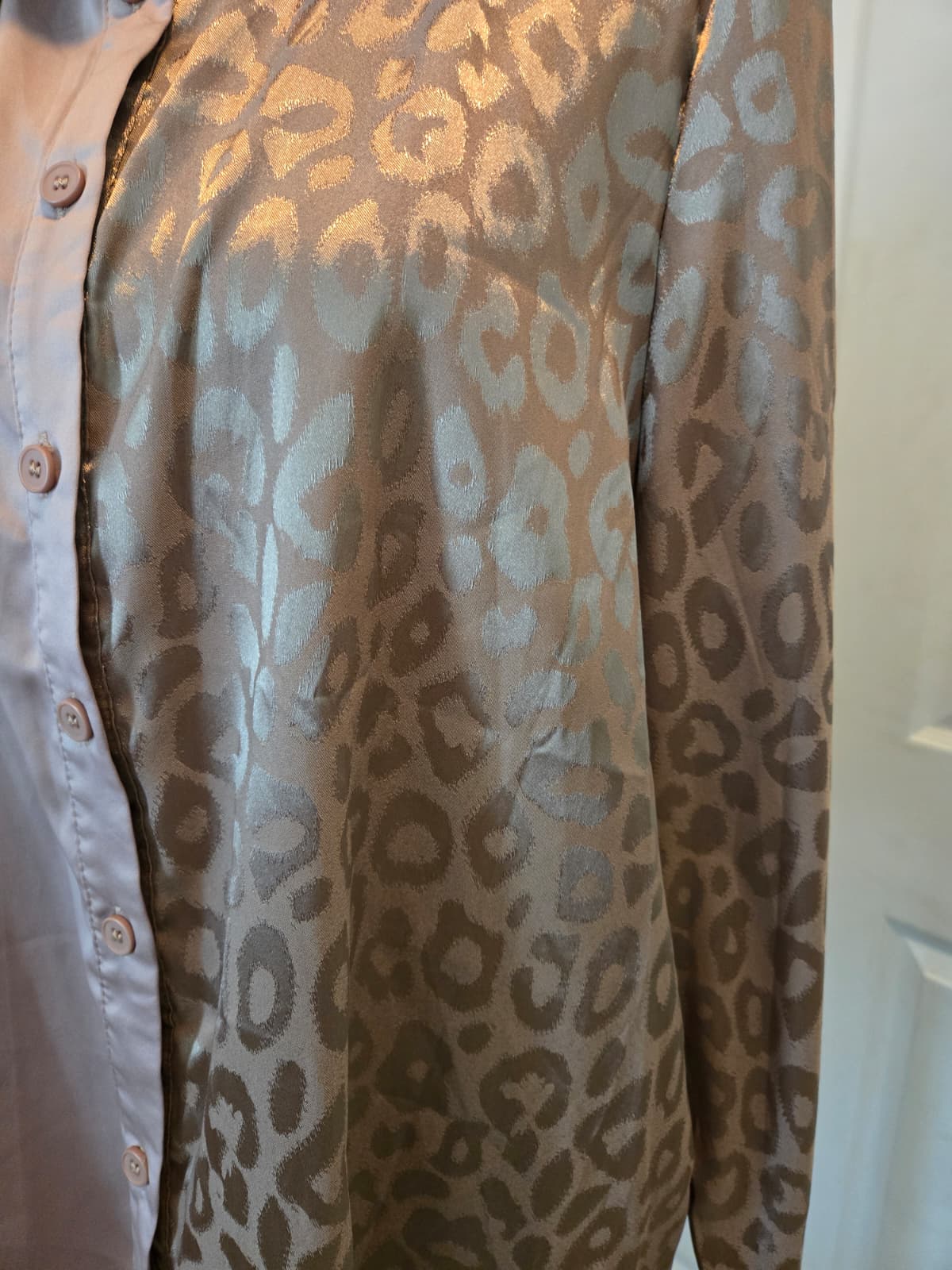 SHEIN Asymmetrical Button‑Up Shirt – Size Large