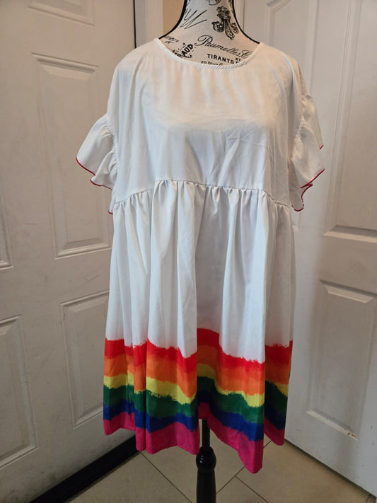 Rainbow Trim Dress – Shein Size Large