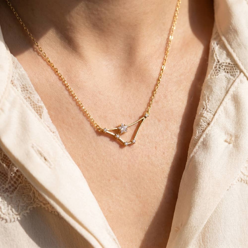 14K Gold Dipped Capricorn Constellation  Necklace