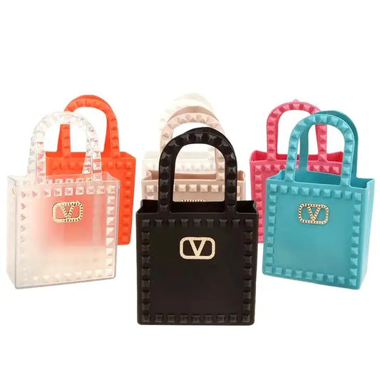 V BUCKLE HANDLE MINI JELLY BAG