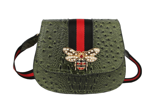 Women Crocodile Guitar Strap Crossbody Purse