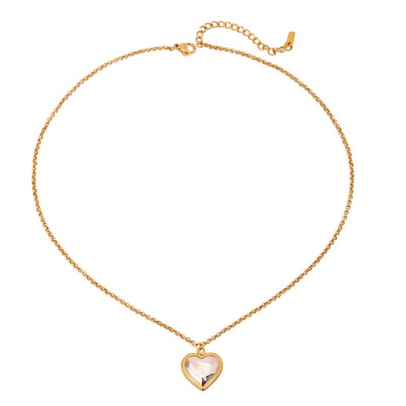 18K STAINLESS STEEL TARNISH FREE HEART NECKLACE