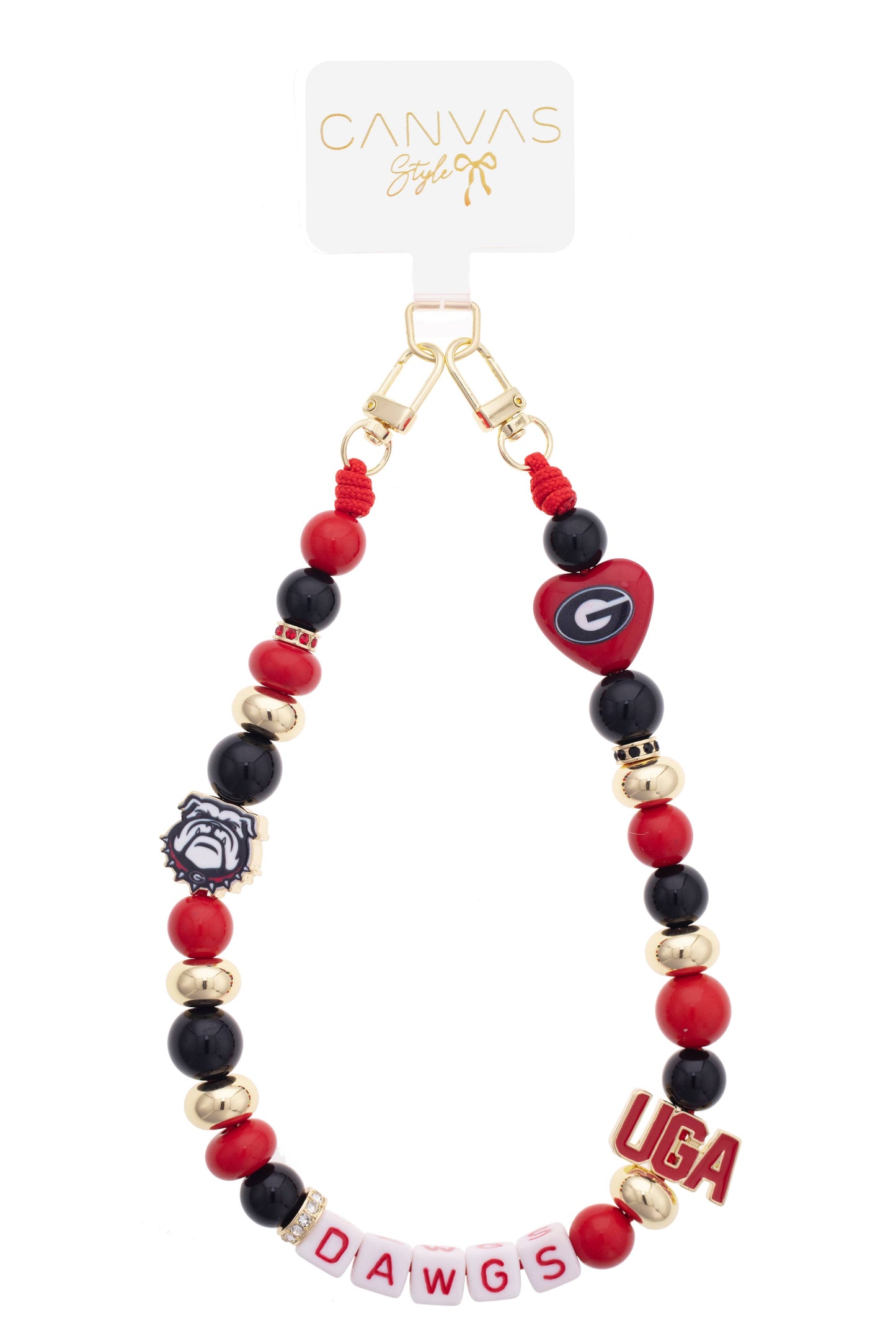 Georgia Bulldogs Beaded Cellphone Wristlet