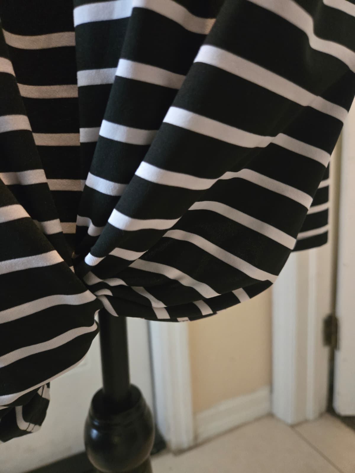 SHEIN Curve Black & White Striped Off‑Shoulder Dress – Size 0XL