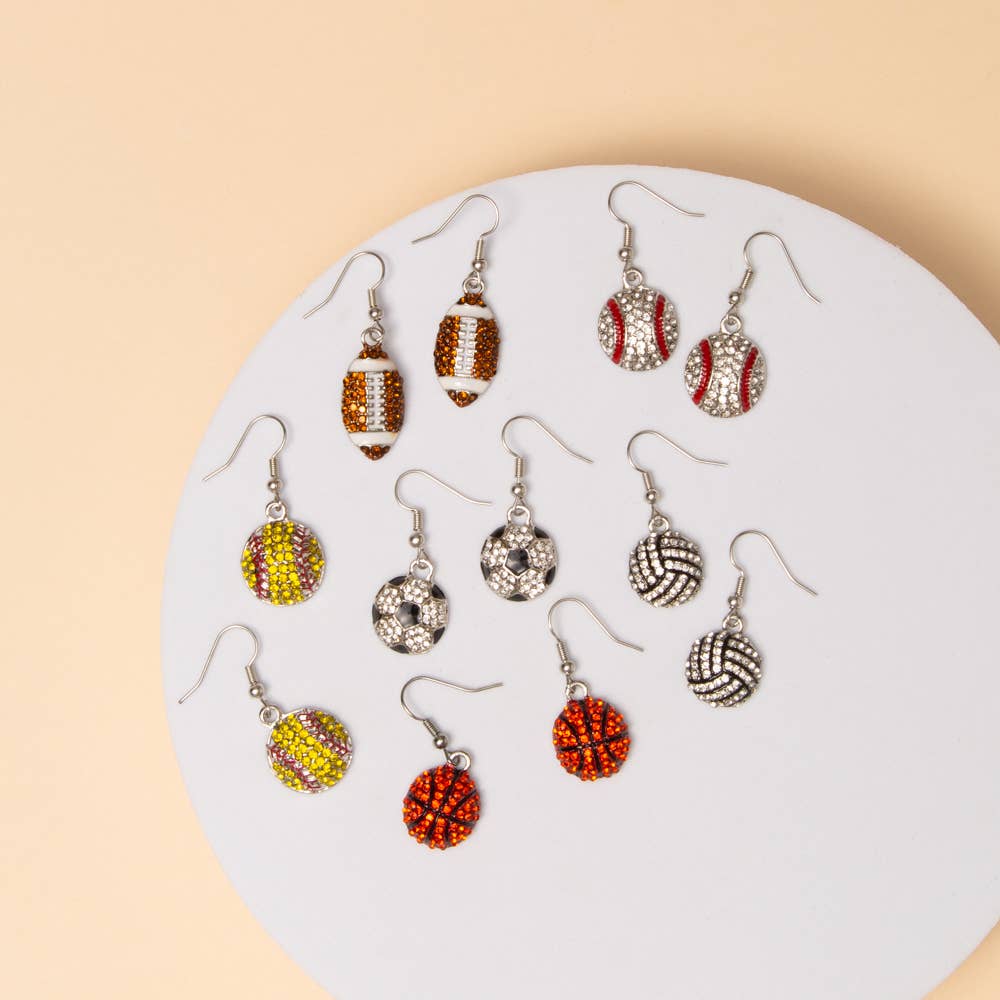Game Day Crystal Pavé Dangle Earrings