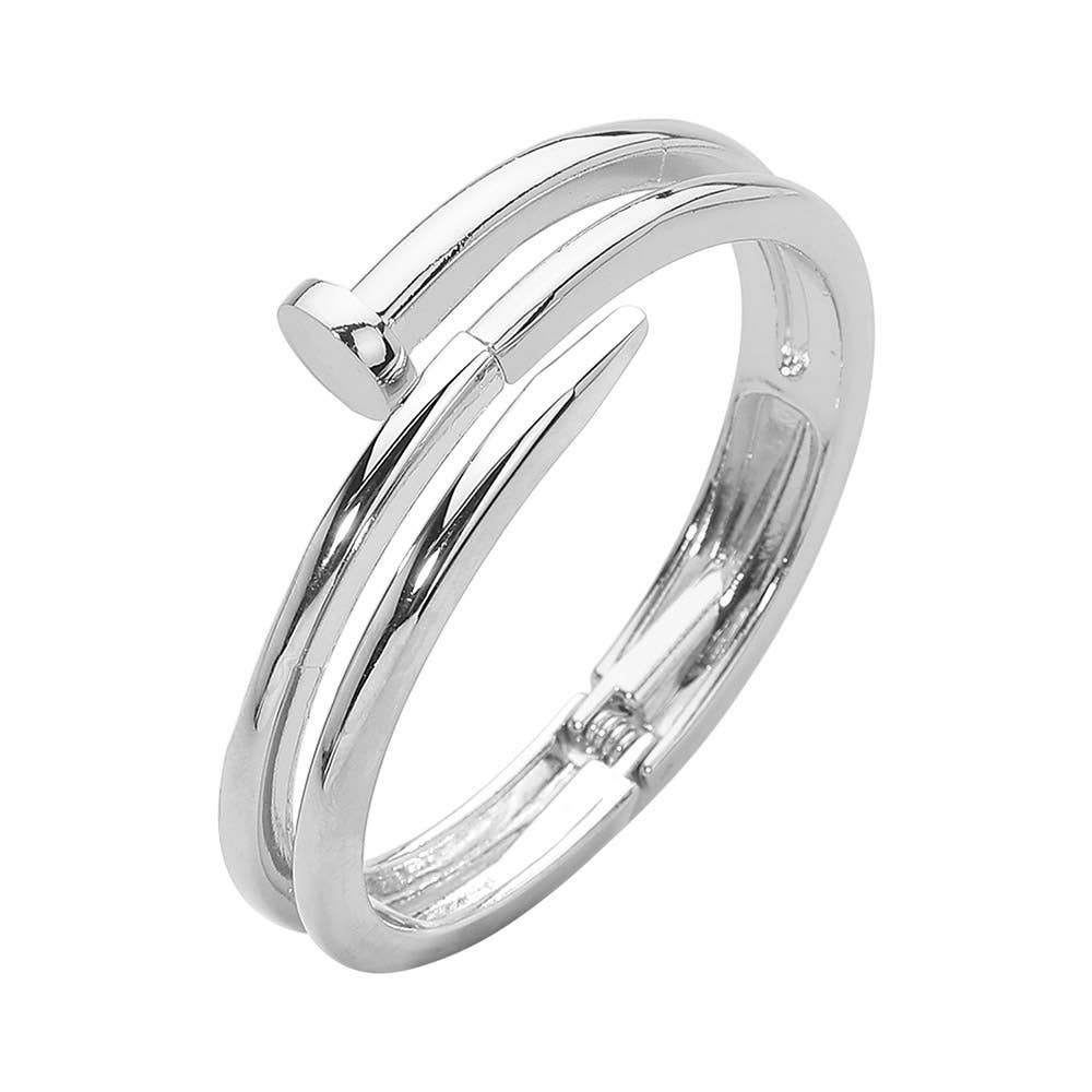 Metal Nail Hinged Bangle Bracelet