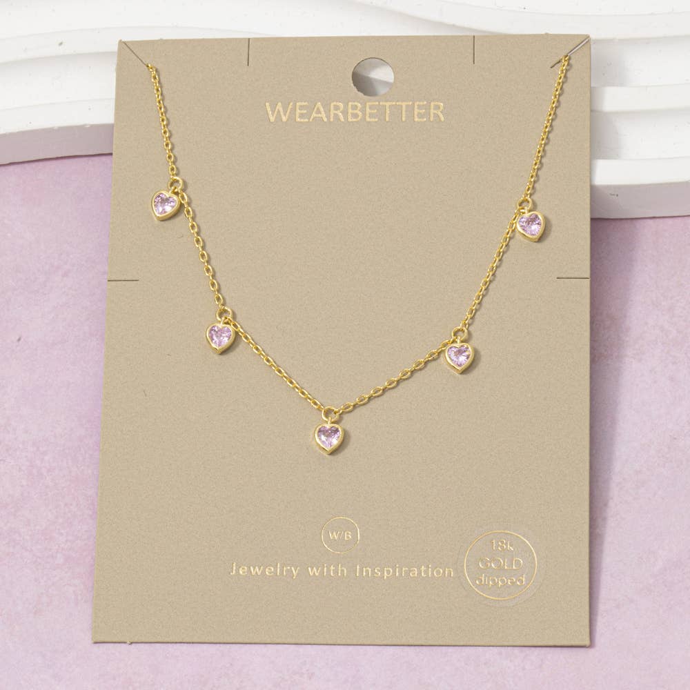 18K Gold Dipped Bezel Heart Charm Necklace