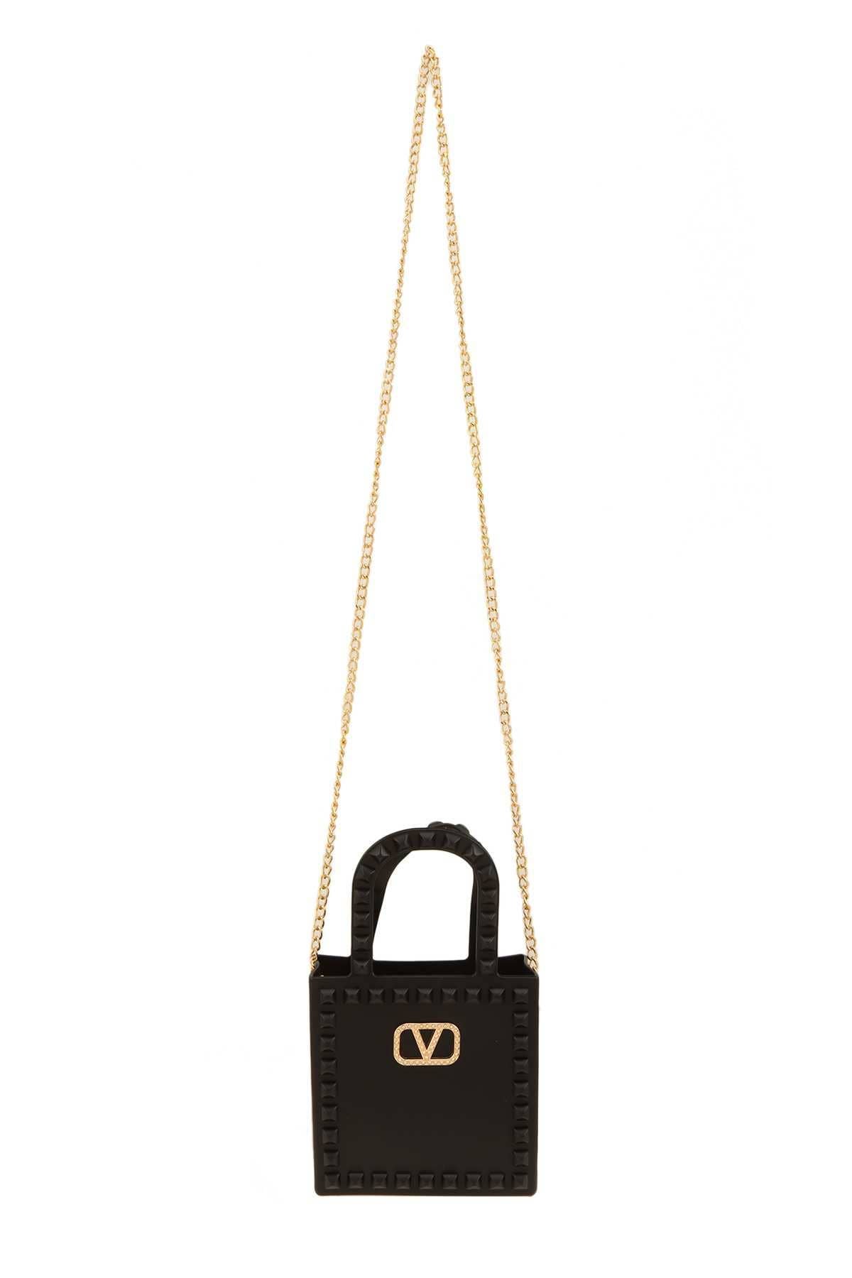 V BUCKLE HANDLE MINI JELLY BAG