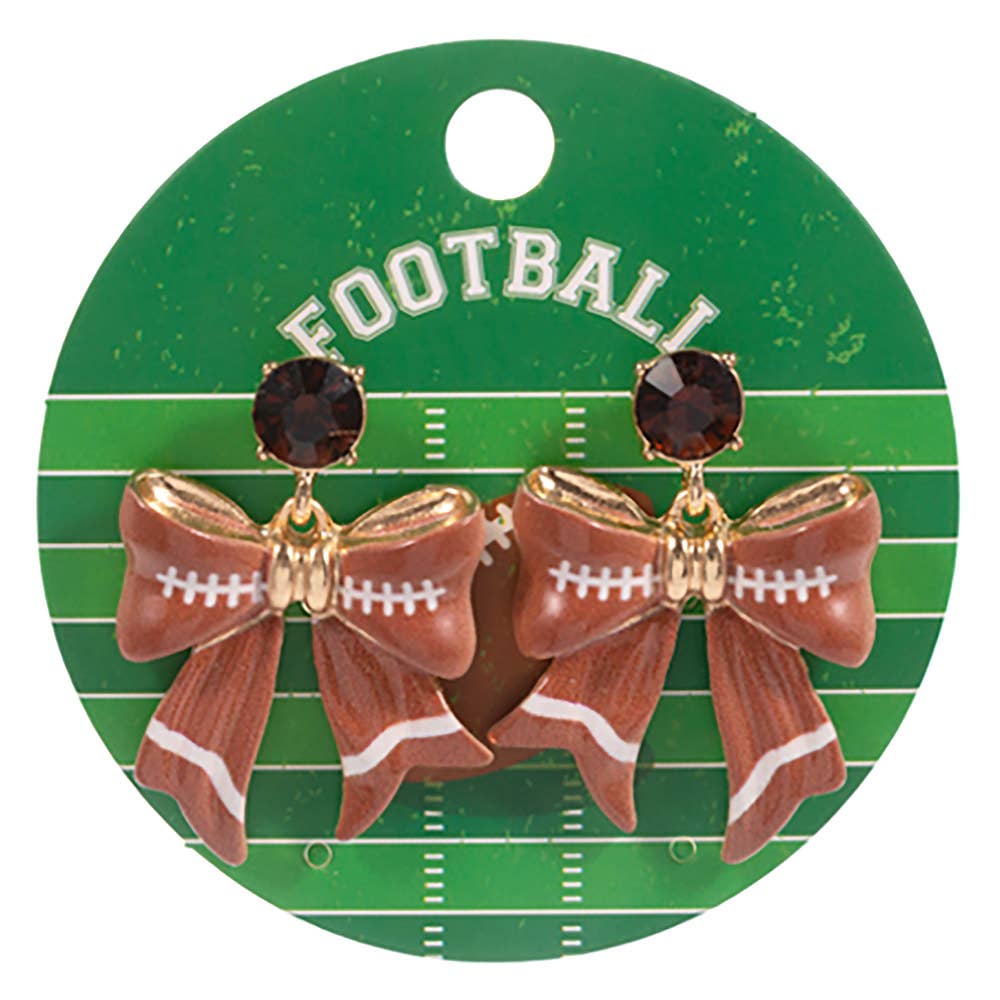 Football Bow Drop Dangle Earrings