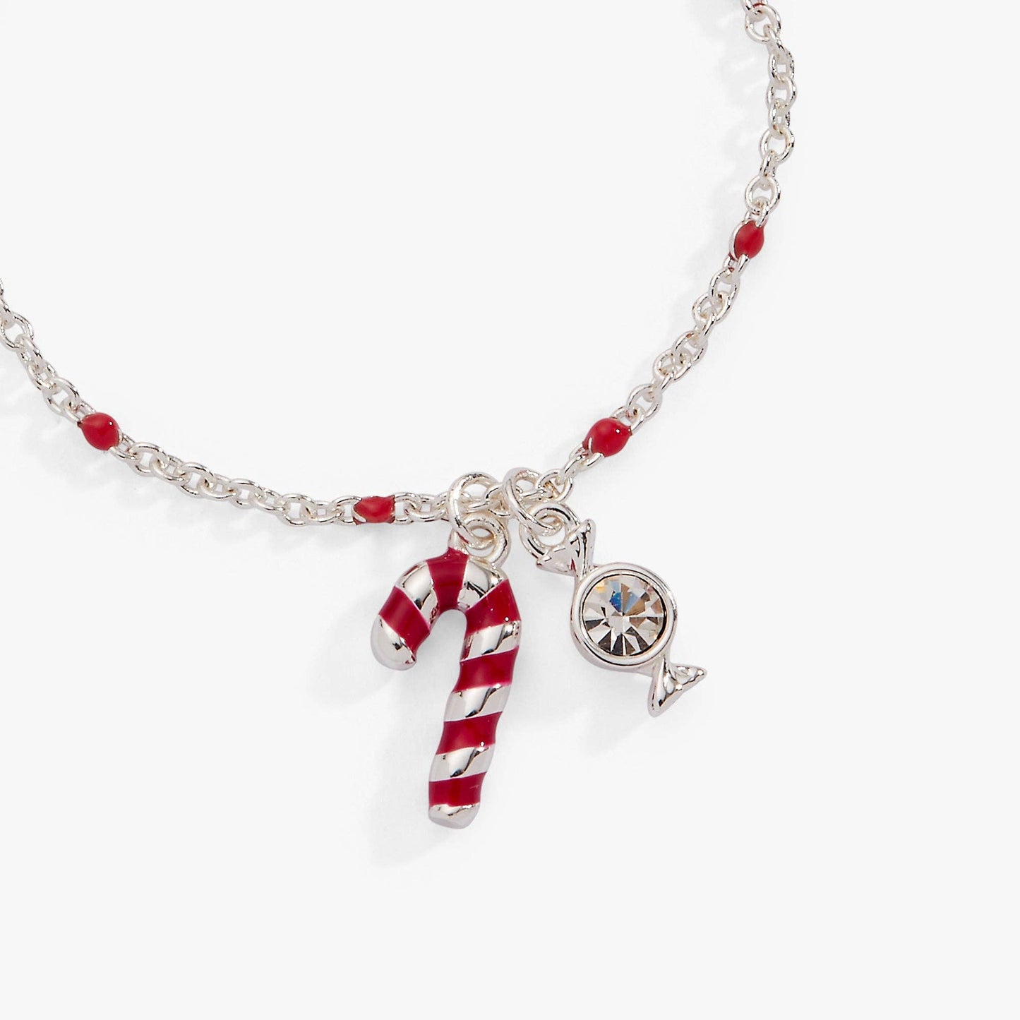 Candy Cane Beaded Chain Bracelet