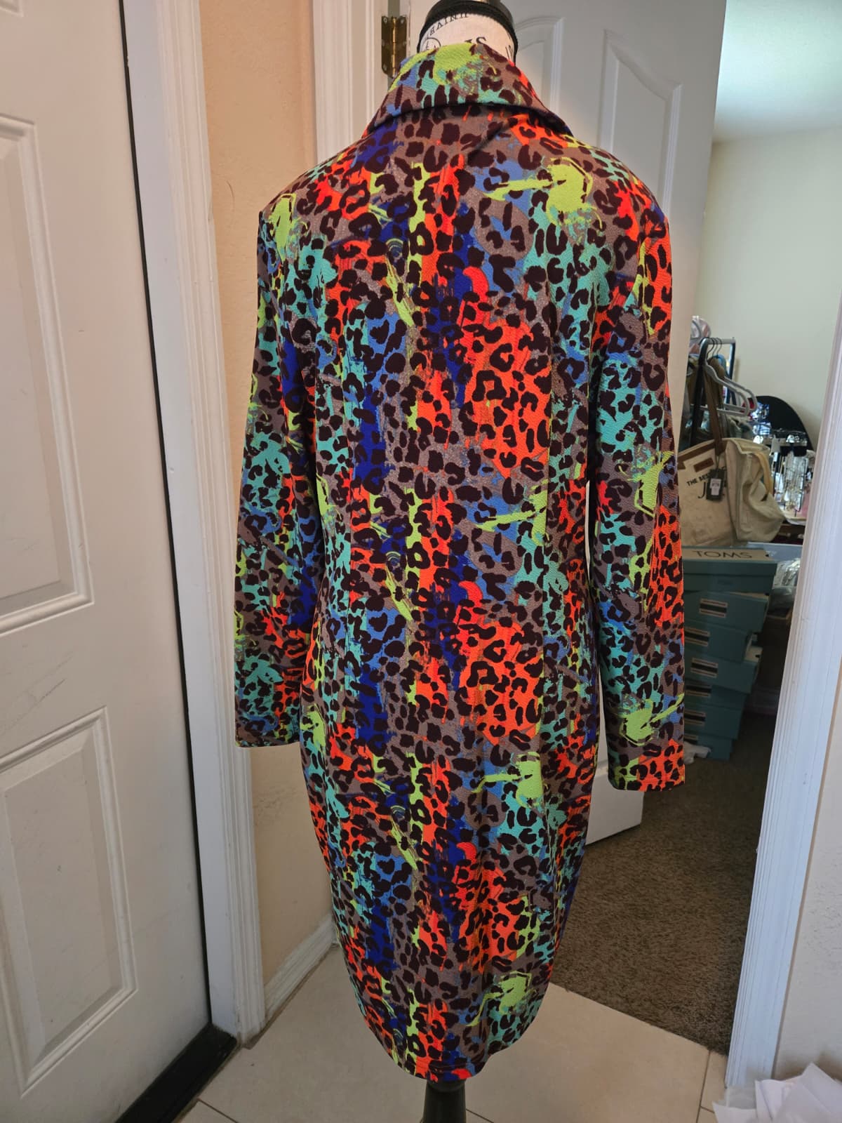 SHEIN Curve Multicolor Leopard‑Print Button‑Down Shirt – Size 0XL