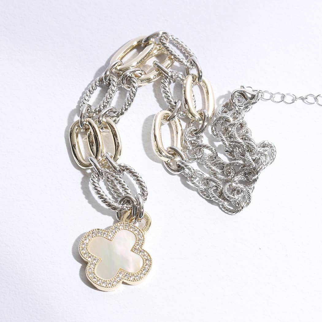 Clover Mop Gold Link Necklace