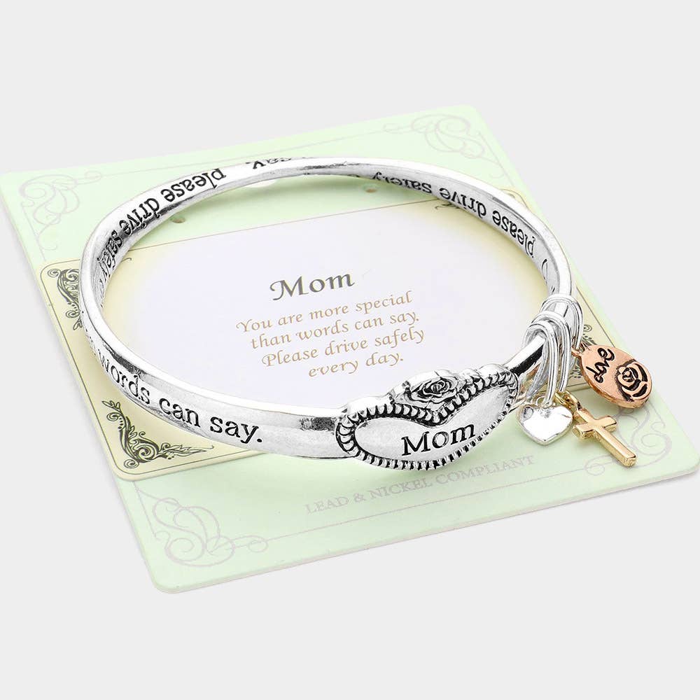 'Mom' Message Religious Bracelet