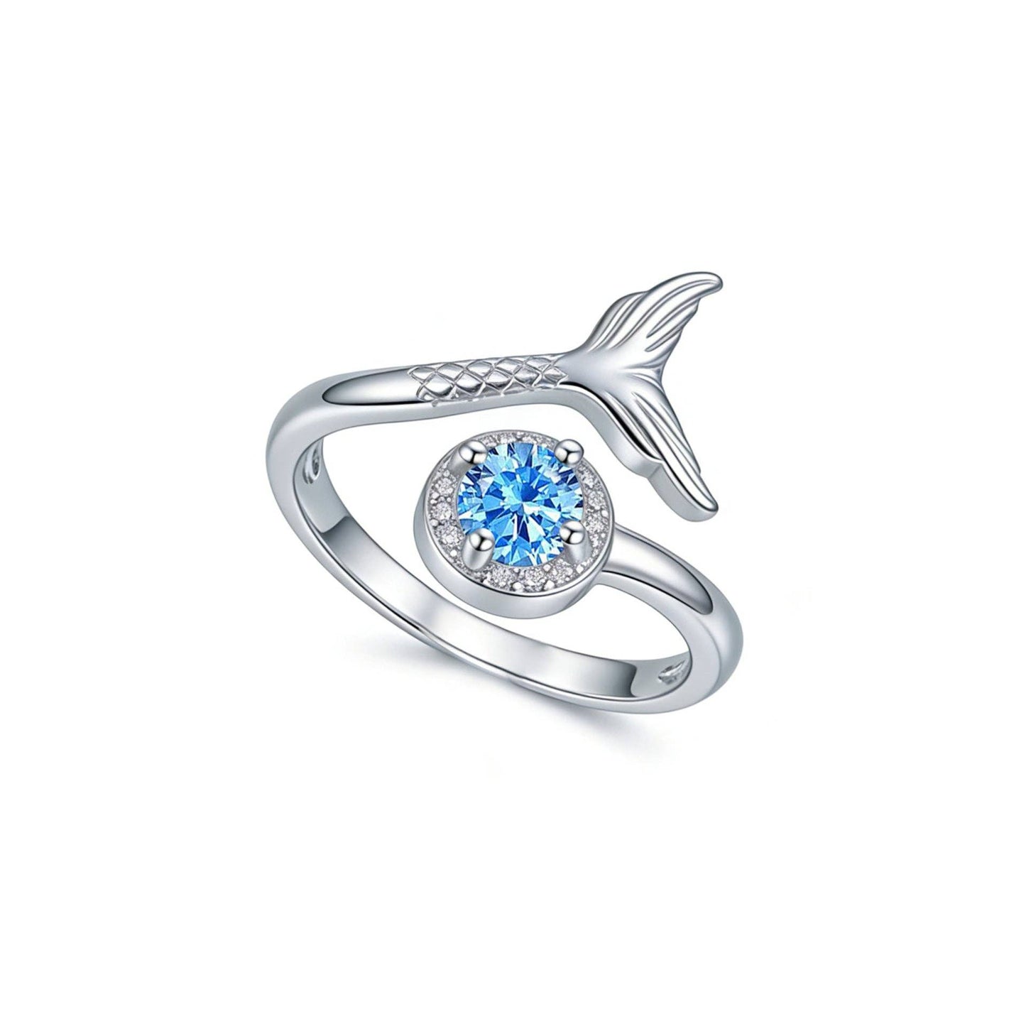 Dainty Mermaid Tail Adjsutable Ring in Solid Copper