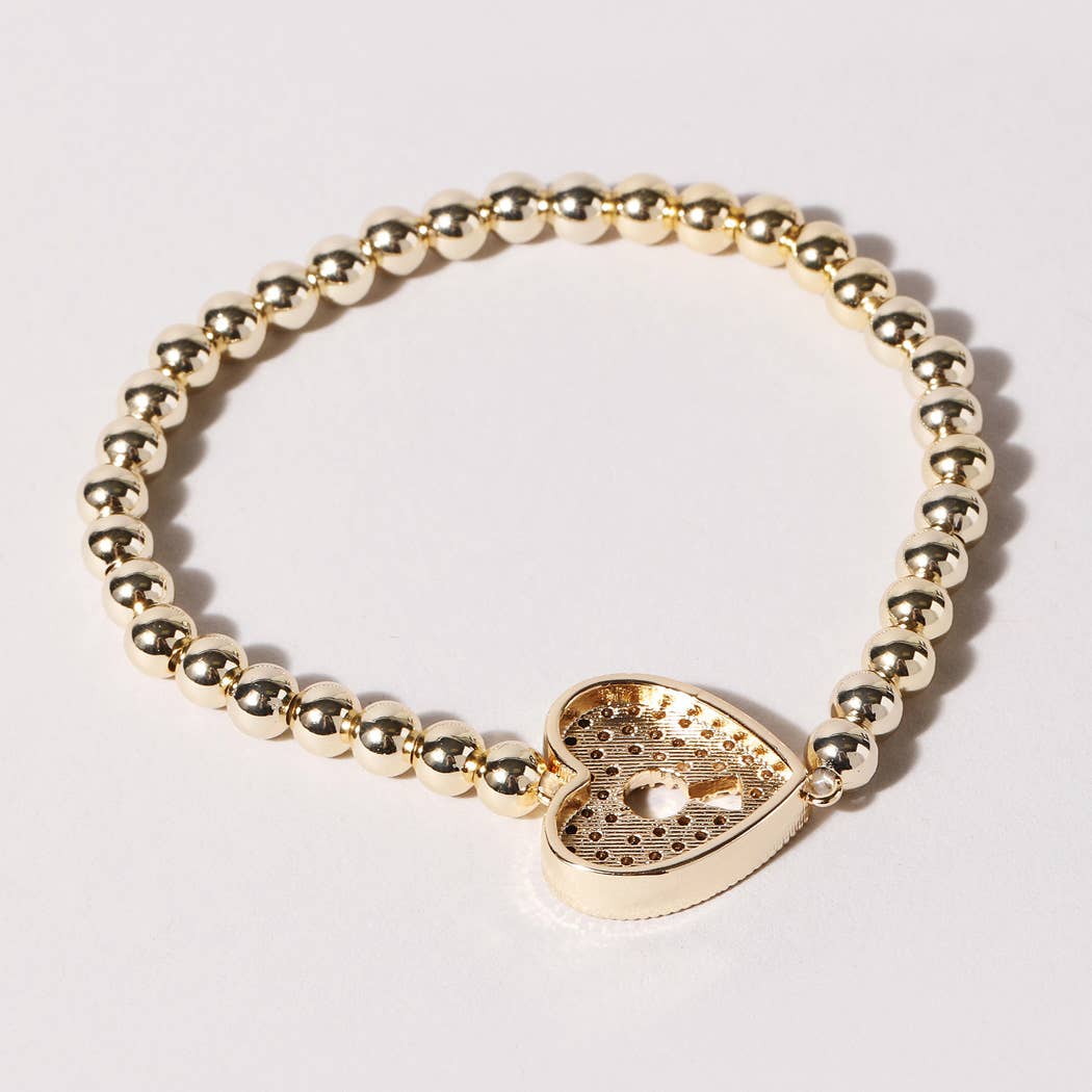 Heart Gold Beaded Bracelet