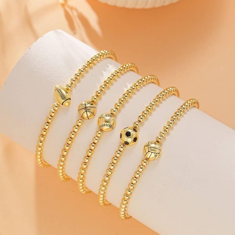 GAME DAY FOOTBALL BASEBALL BALL CHAIN BRACELET