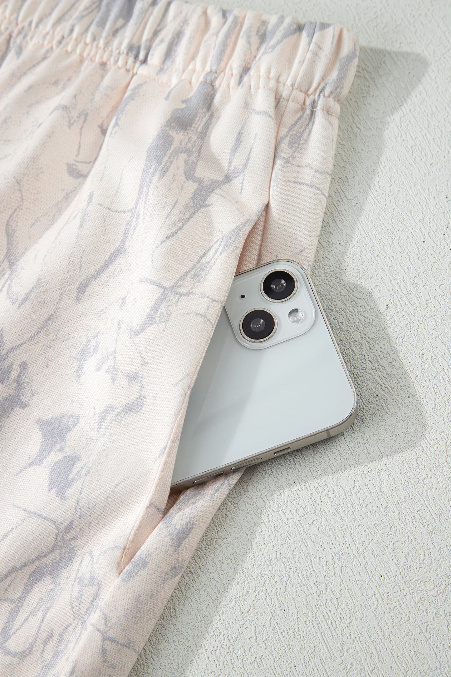 Khaki Camo Print Jogger Pants Set