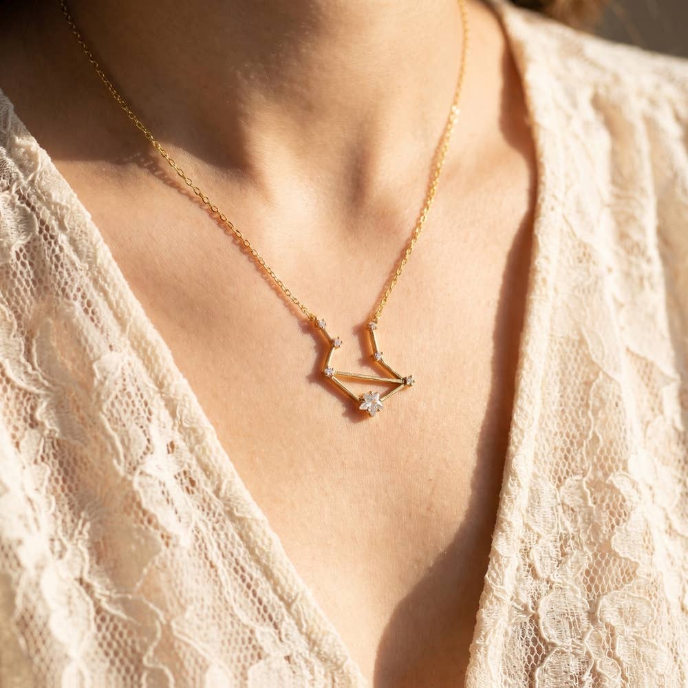 14K Gold Dipped Libra Constellation Necklace